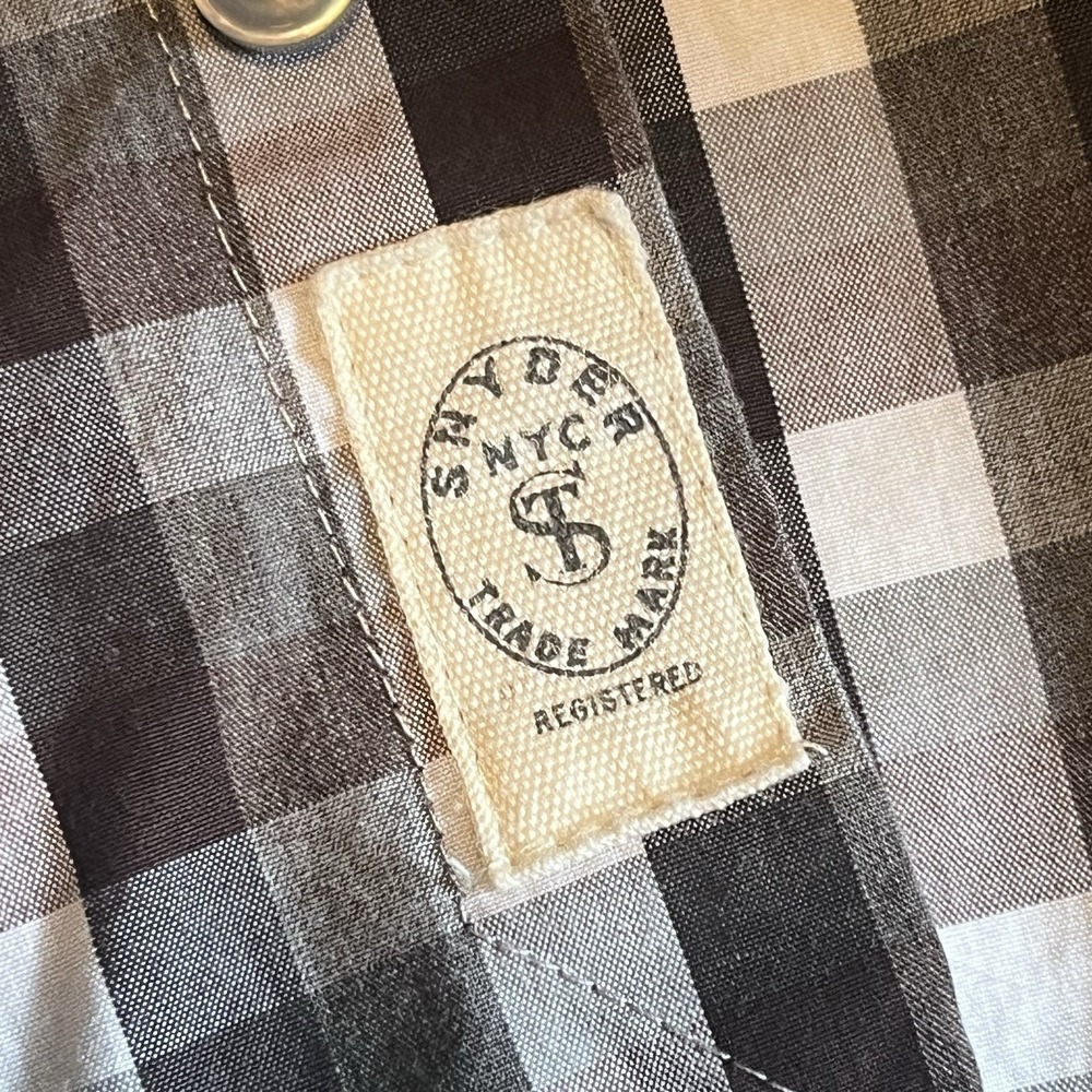 TODD SNYDER melange yarns Gingham Check Button Down Shirt Size 16 32/33 - Picture 3 of 10